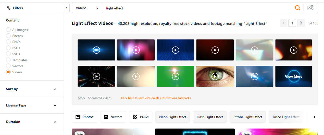 Getting video light effects free download from Vecteezy