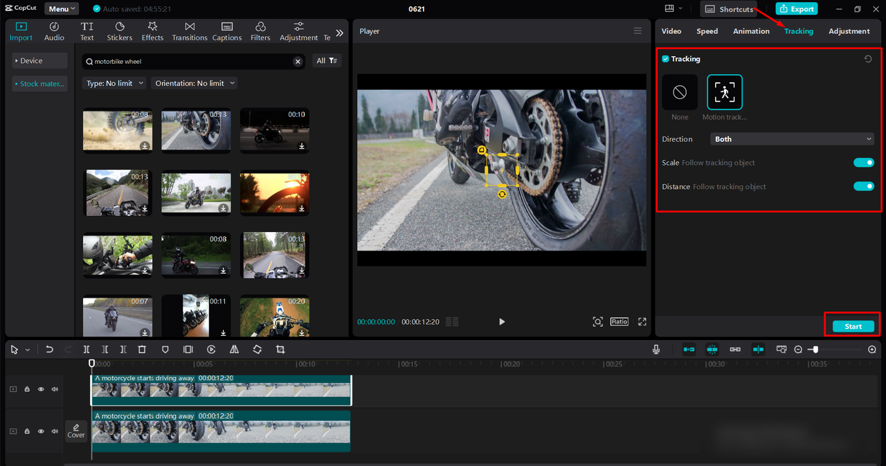 Using motion tracking in the CapCut desktop video editor