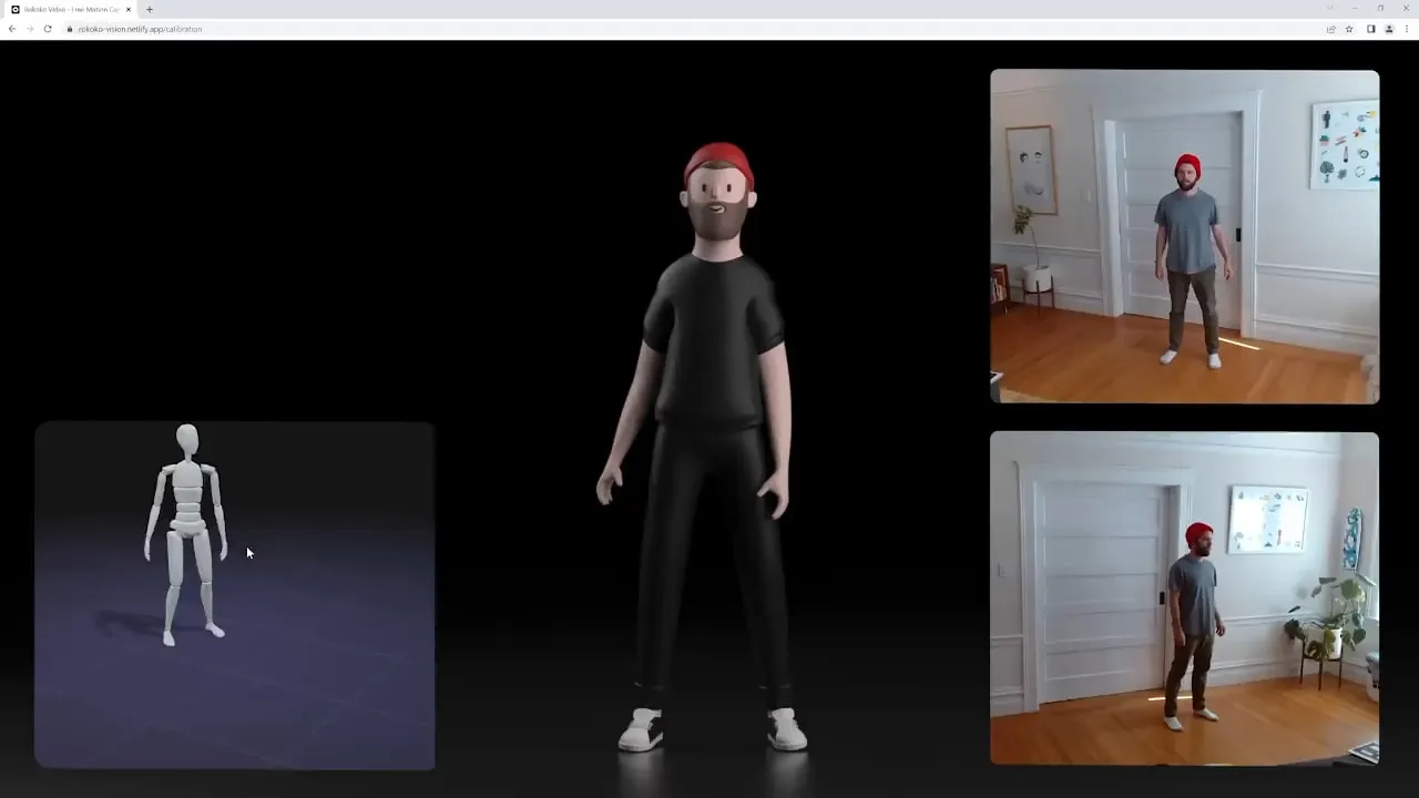 Interface of Rokoko Studio —a free motion capture software for 3D character model