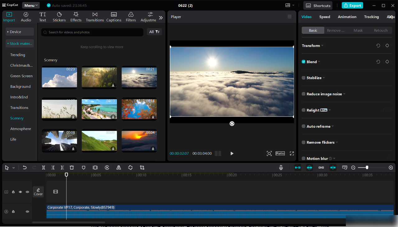 The CapCut desktop video editor's interface - the best tool to create stop motion animation