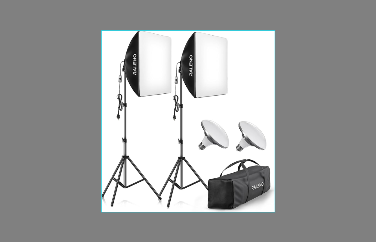 RALENO Softbox Photography Lighting Kit for YouTube lighting setup