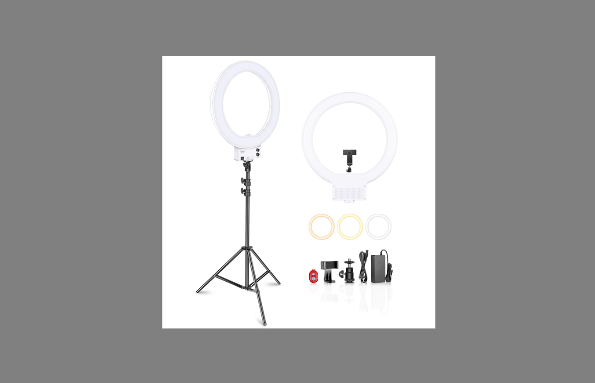 Neewer Ring light setup for YouTube studio lighting