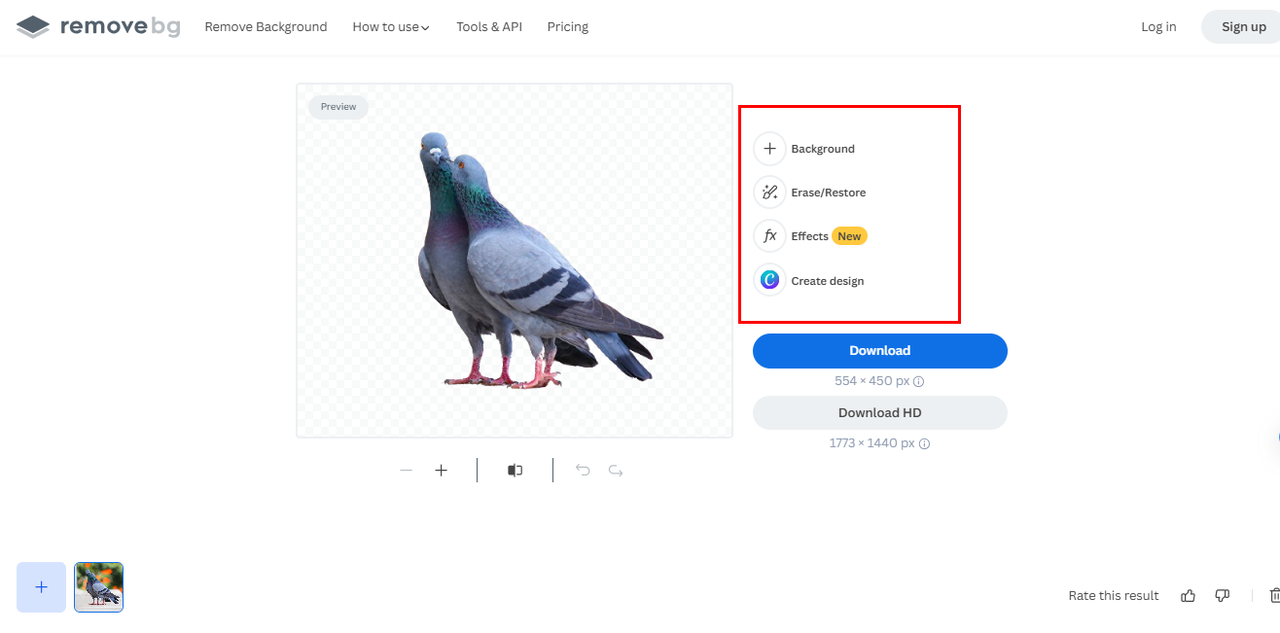 Remove. bg offers an easy AI transparent background tool