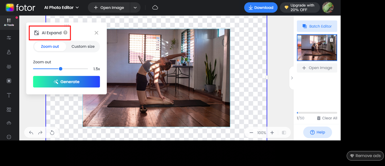 Fotor's AI Picture is perfect for AI extending the image