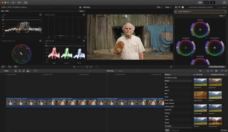 Utilizing Final Cut Pro X CC to achieve a cinematic look with color grading