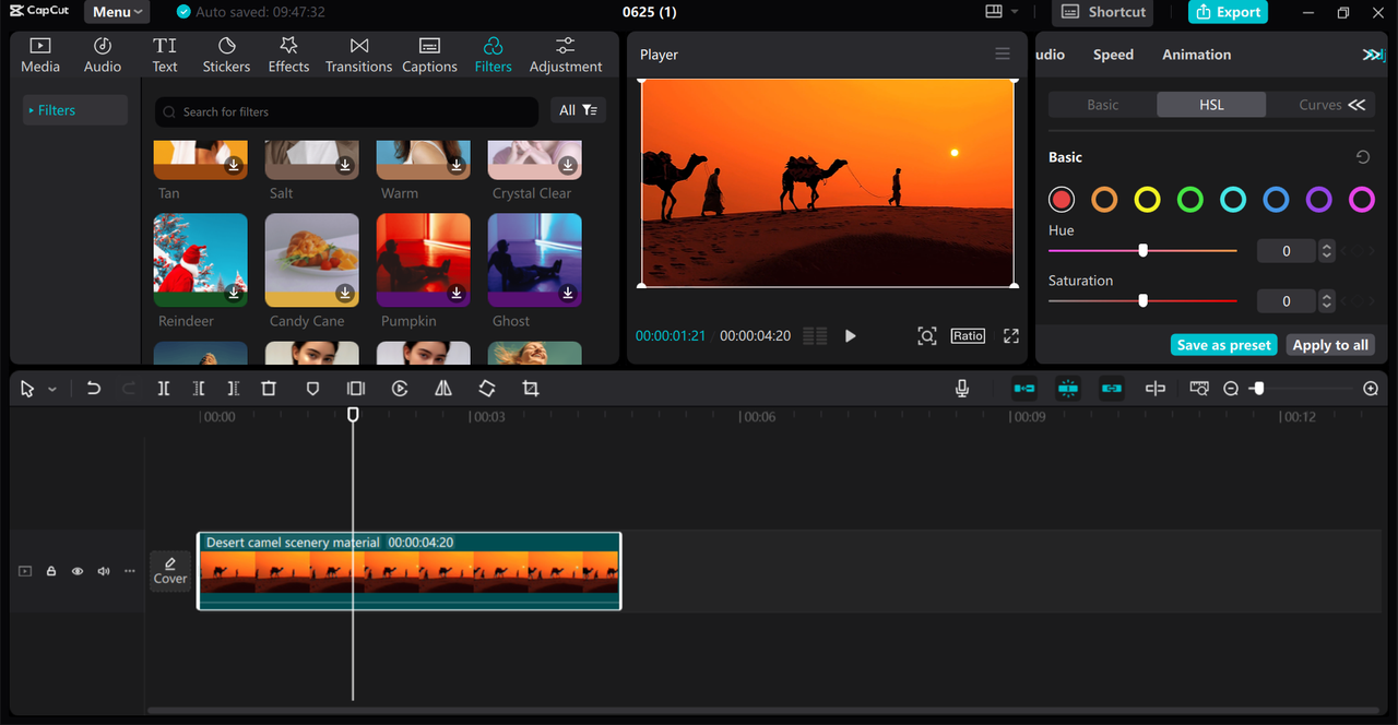 Utilizing advanced adjustment tools to achieve cinematic color grading in the CapCut desktop video editor