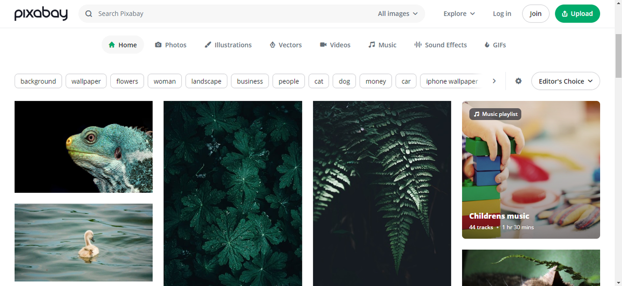 Pixabay’s interface