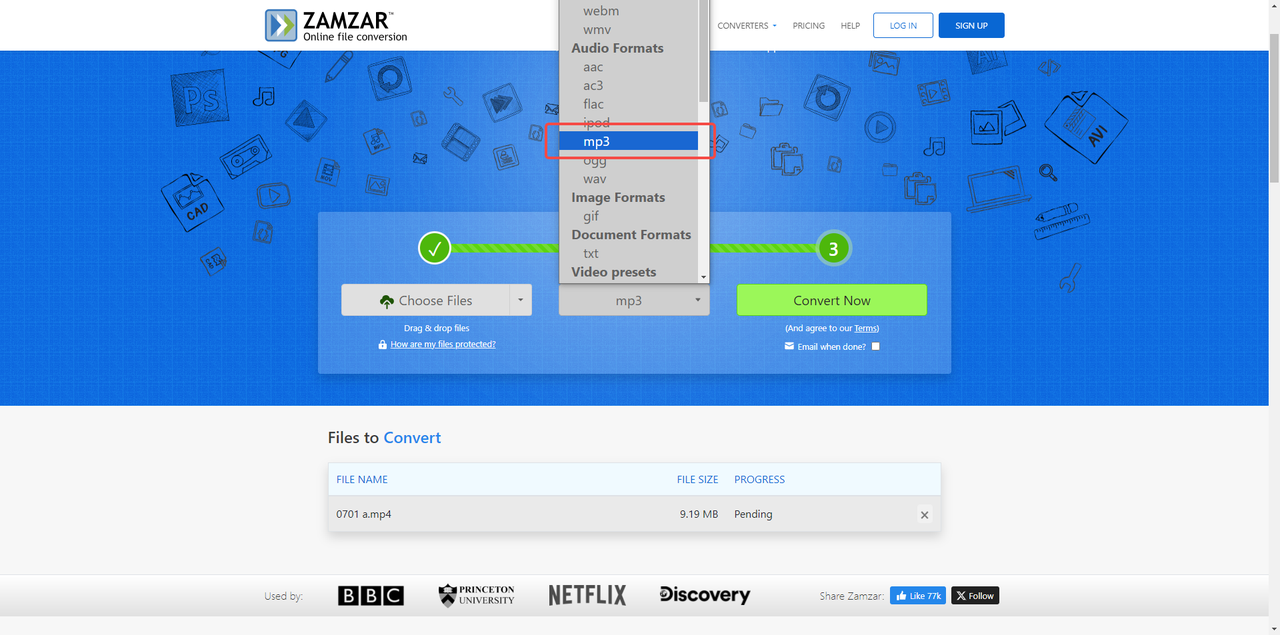 Choose MP3 output