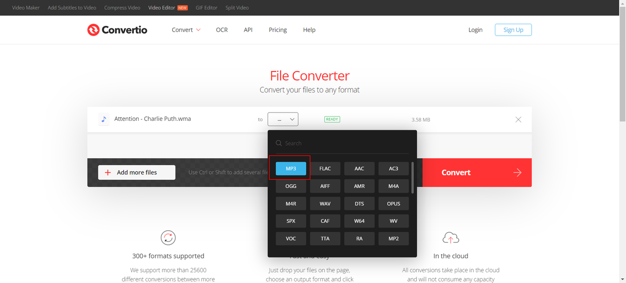 how can i convert wma to mp3 with Convertio