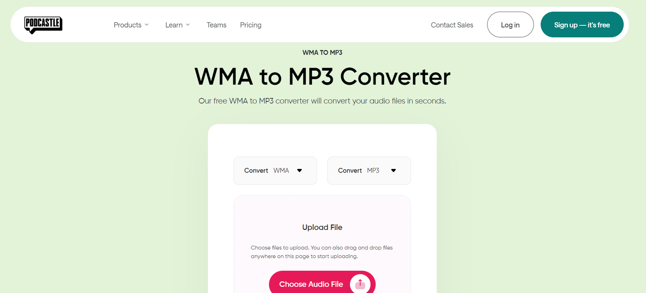 Podcastle audio file converter wma to mp3