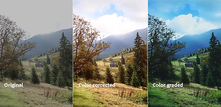 color correction vs color grading