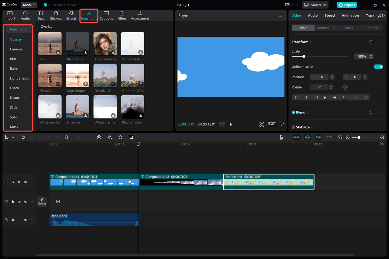 Merging and refining videos in the CapCut desktop video editor 