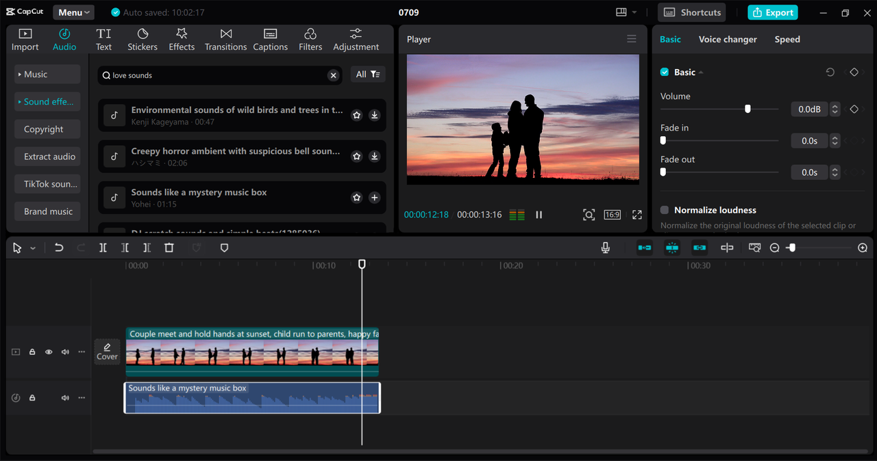 Editing interface of the CapCut desktop video editor