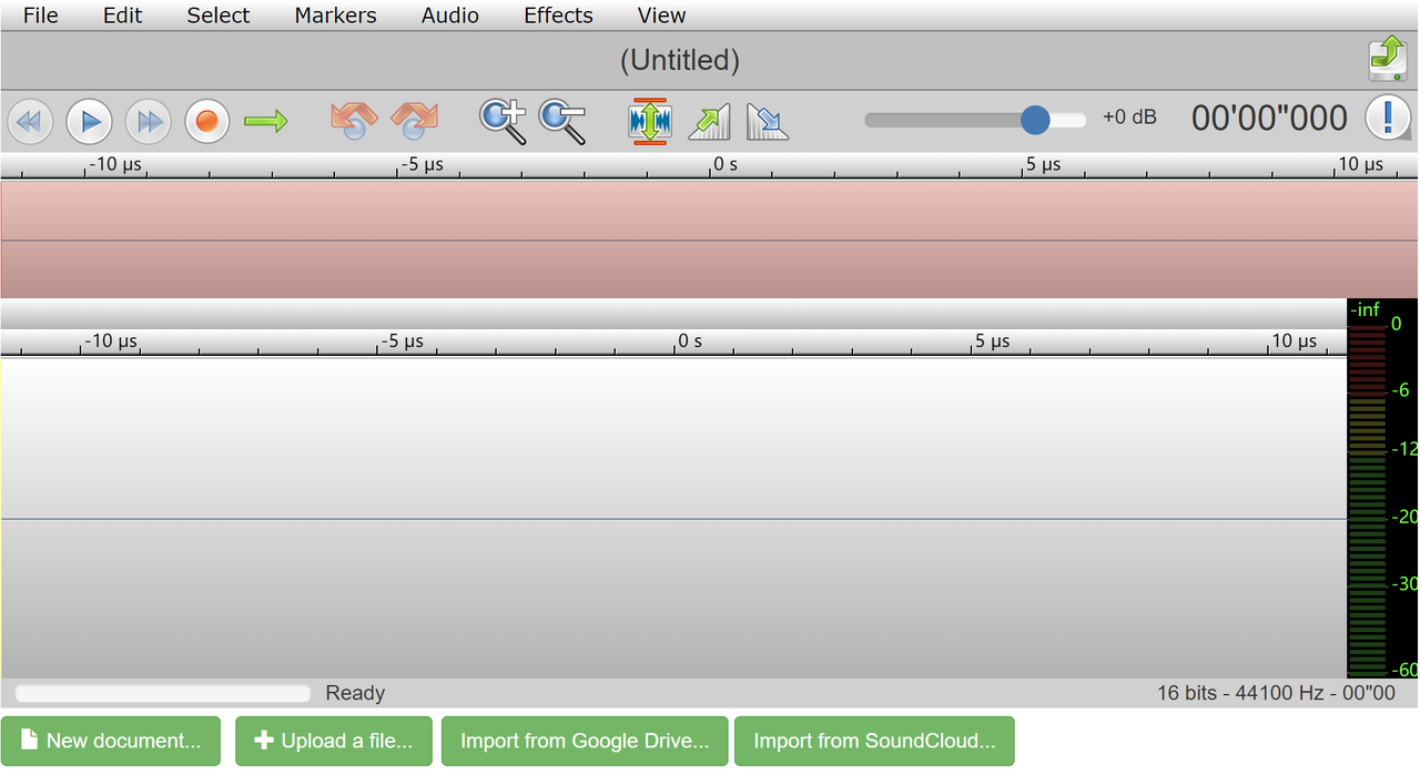 Trimming audio using Twisted Wave - a popular online MP3 cutter available for free