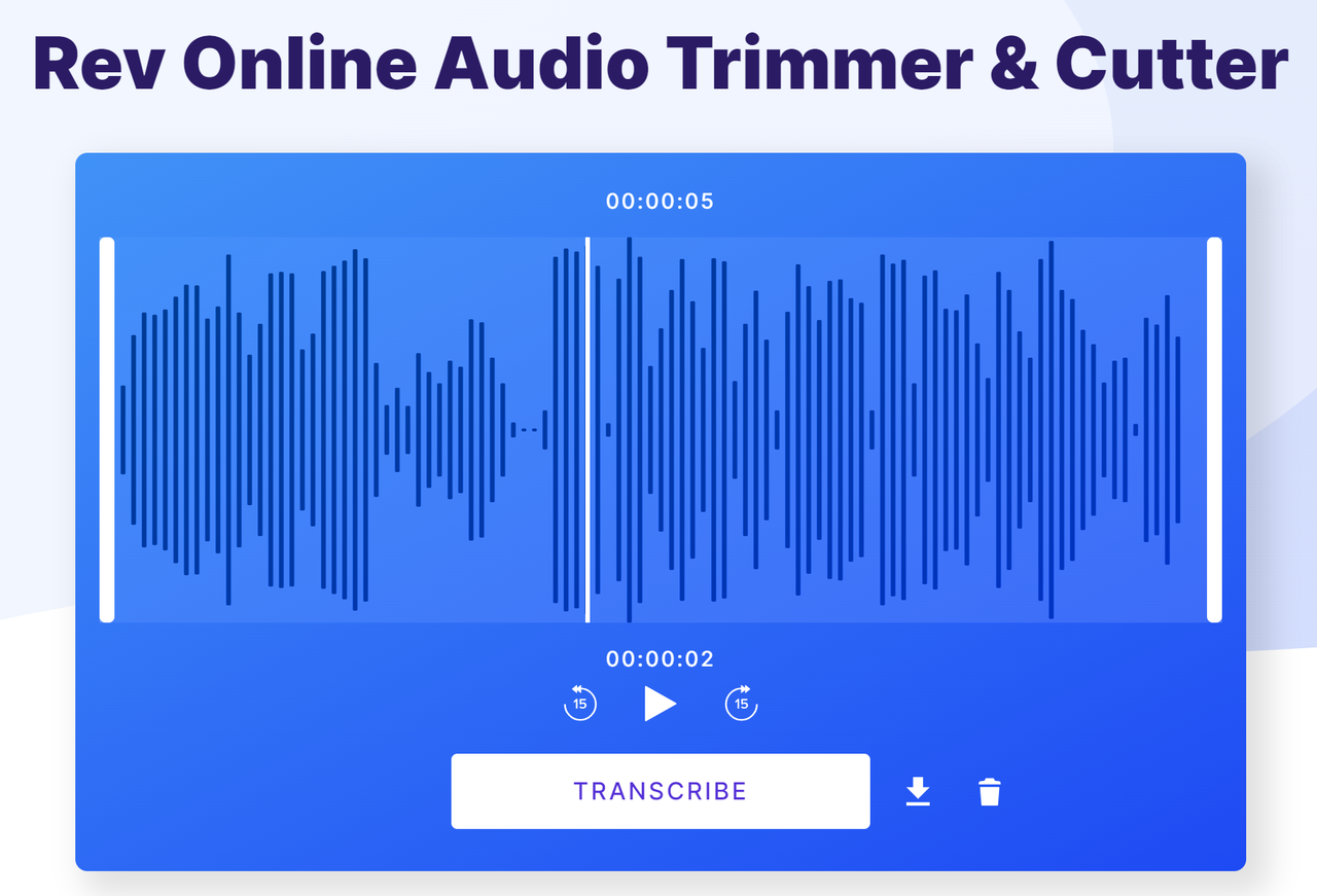 Trimming audio using Rev Audio - the best MP3 Trimmer online for free