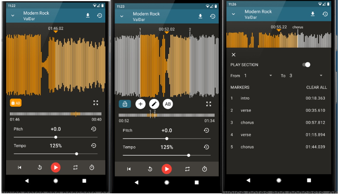 Using the Up Tempo mobile app to change the pitch of MP3