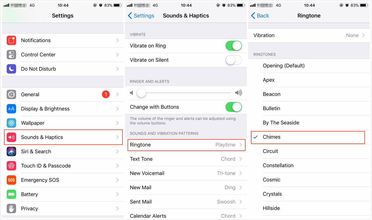 Setting a ringtone on iPhone