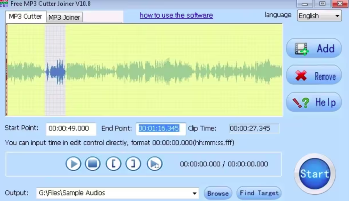 How to cut MP3 files with Free MP3 Cutter Joiner