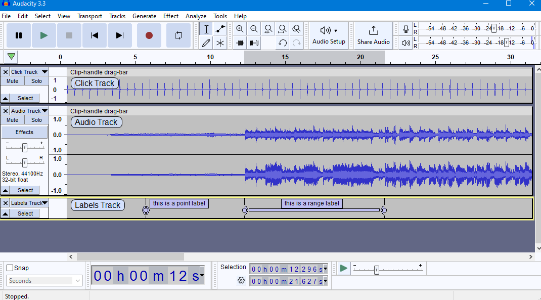 aac to wav conversion with Audacity