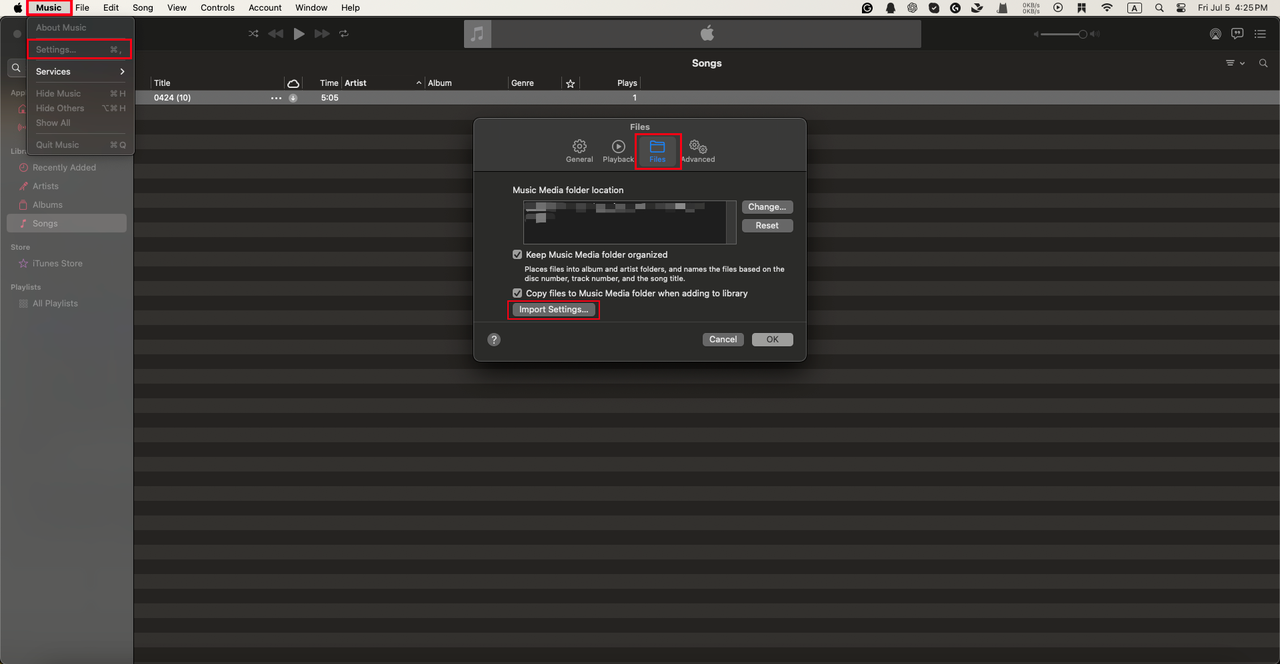 Adjust the settings on Mac