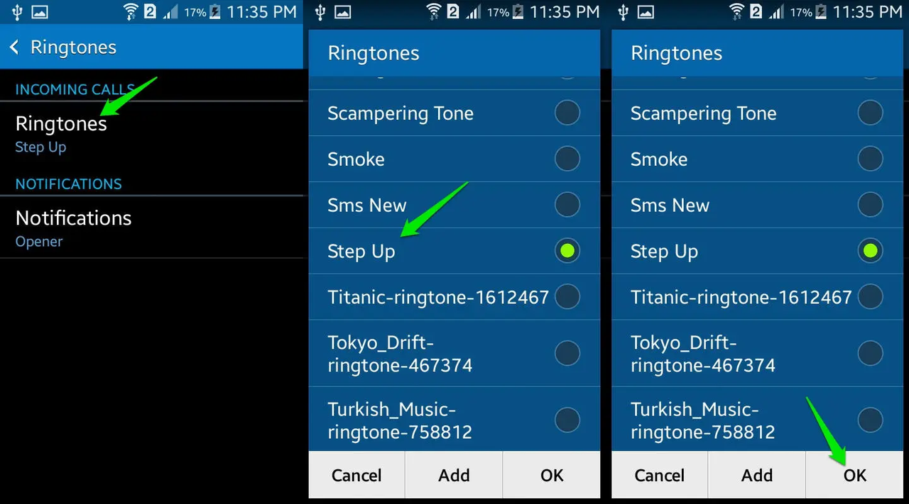 Setting a customized ringtone on Android