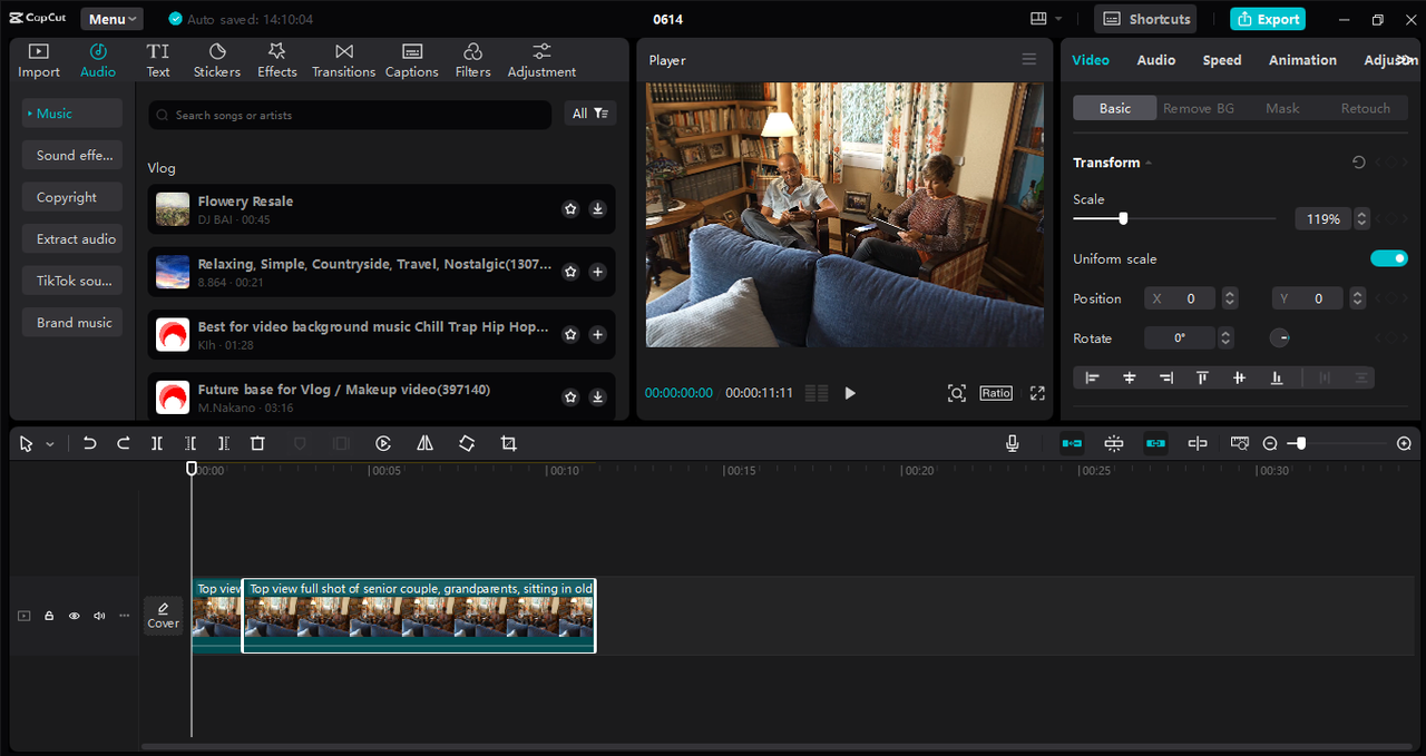 Interface of the CapCut desktop video editor — robust tool for creating thumbnails for YouTube videos