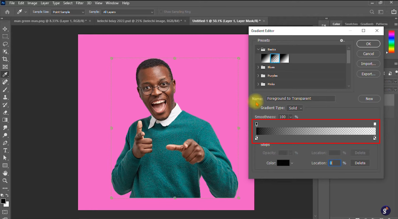  Image showing how to make picture fade in Photoshop to the background color 