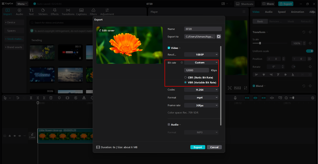 CapCut desktop video editor is the best tool for adjusting bitrate in video