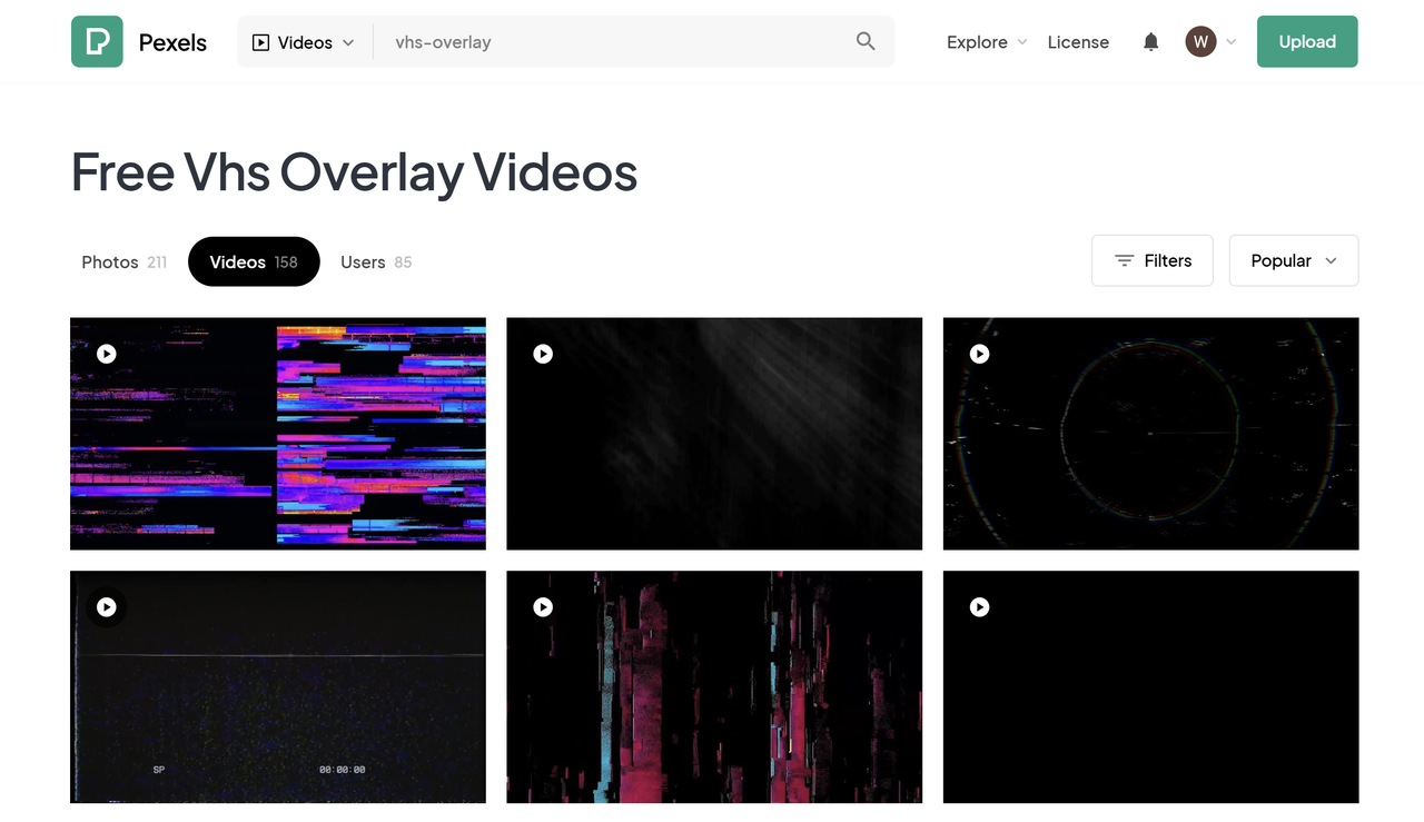 Pexels is a popular online platform offering a VHS free stock videos
