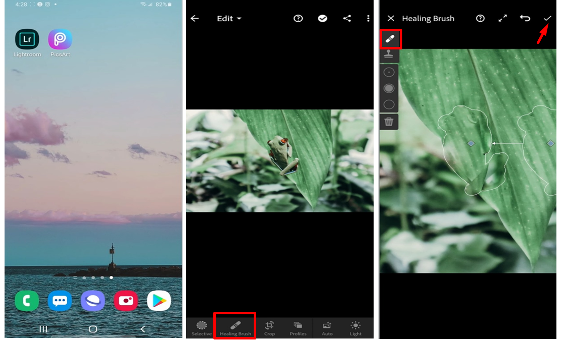 Removing unwanted objects in the Lightroom mobile app