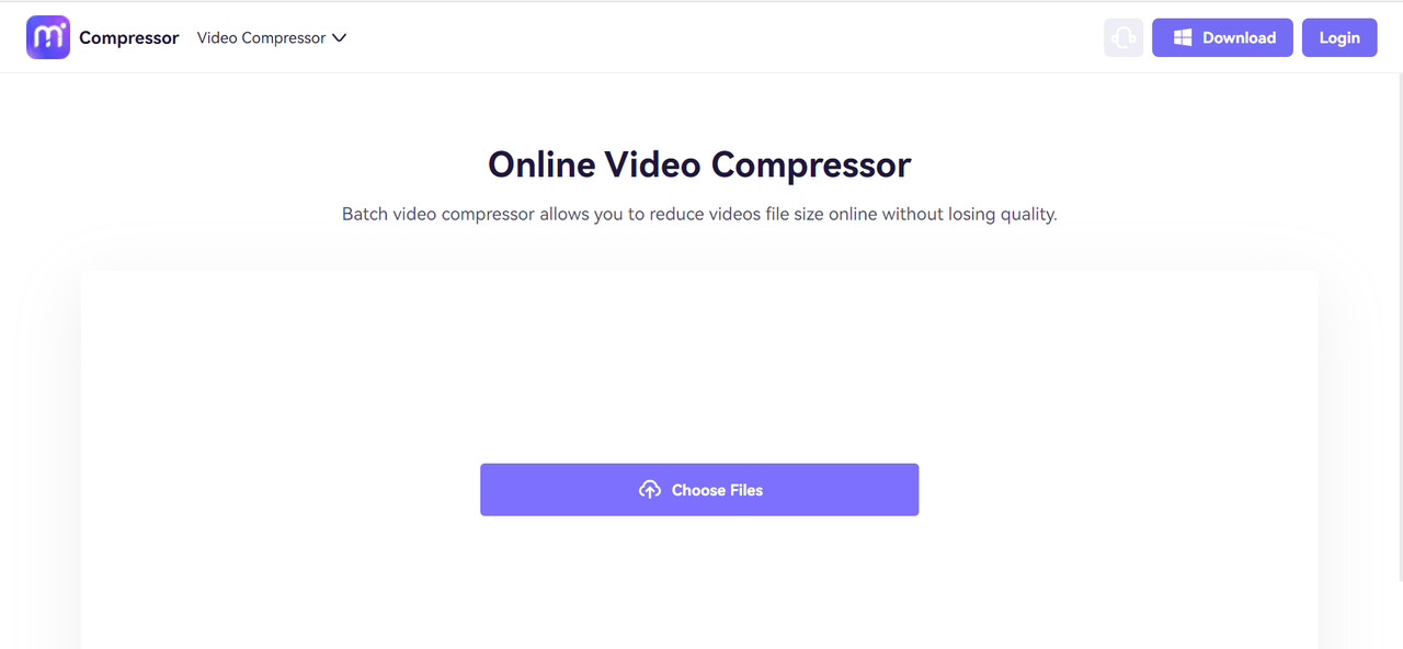 Interface of Media.io - an accessible tool to compress AVI files online