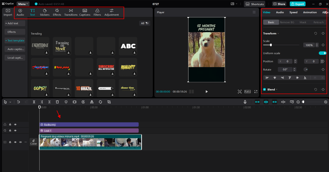 CapCut's desktop video editor provides an intuitive interface for editing TikTok short videos