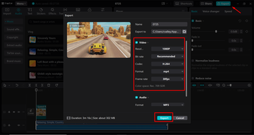 Exporting video from the CapCut desktop video editor