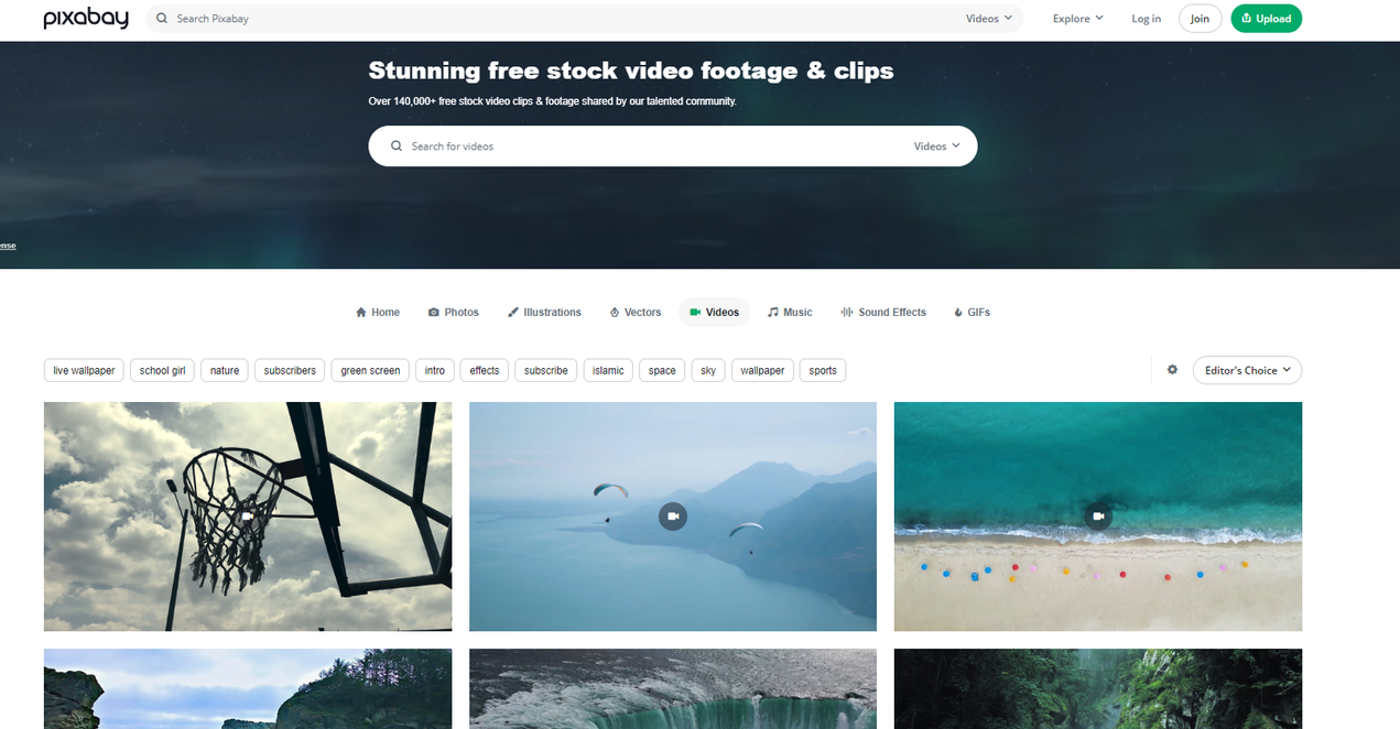 Pixabay provides a wide range of free stock video clips