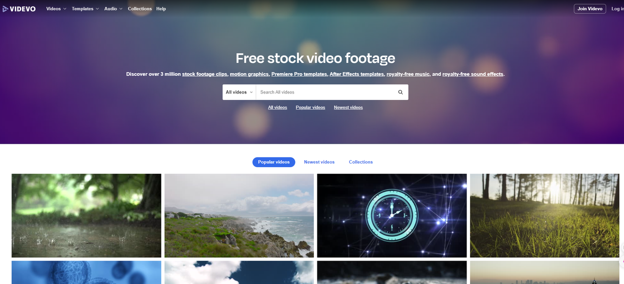 Videvo offers a robust selection of short videos