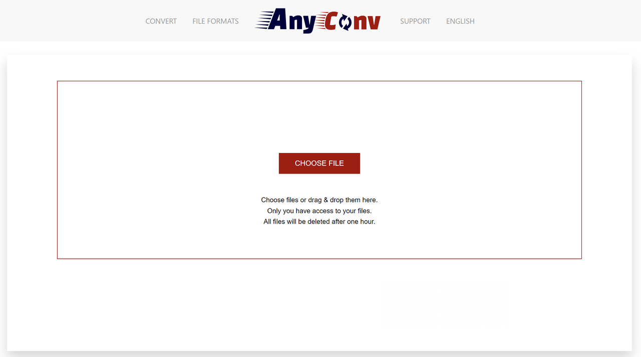 Interface of AnyConv - an easy-to-use online CDA to MP3 converter