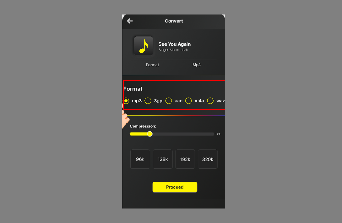 Opening MP3 compression and uploading audio