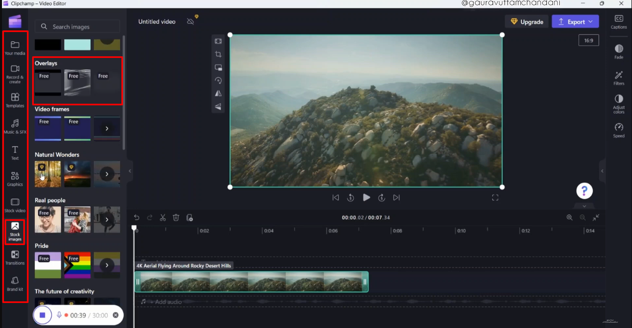  Interface of the Clipchamp - a user-friendly video editor to add the cinematic bar