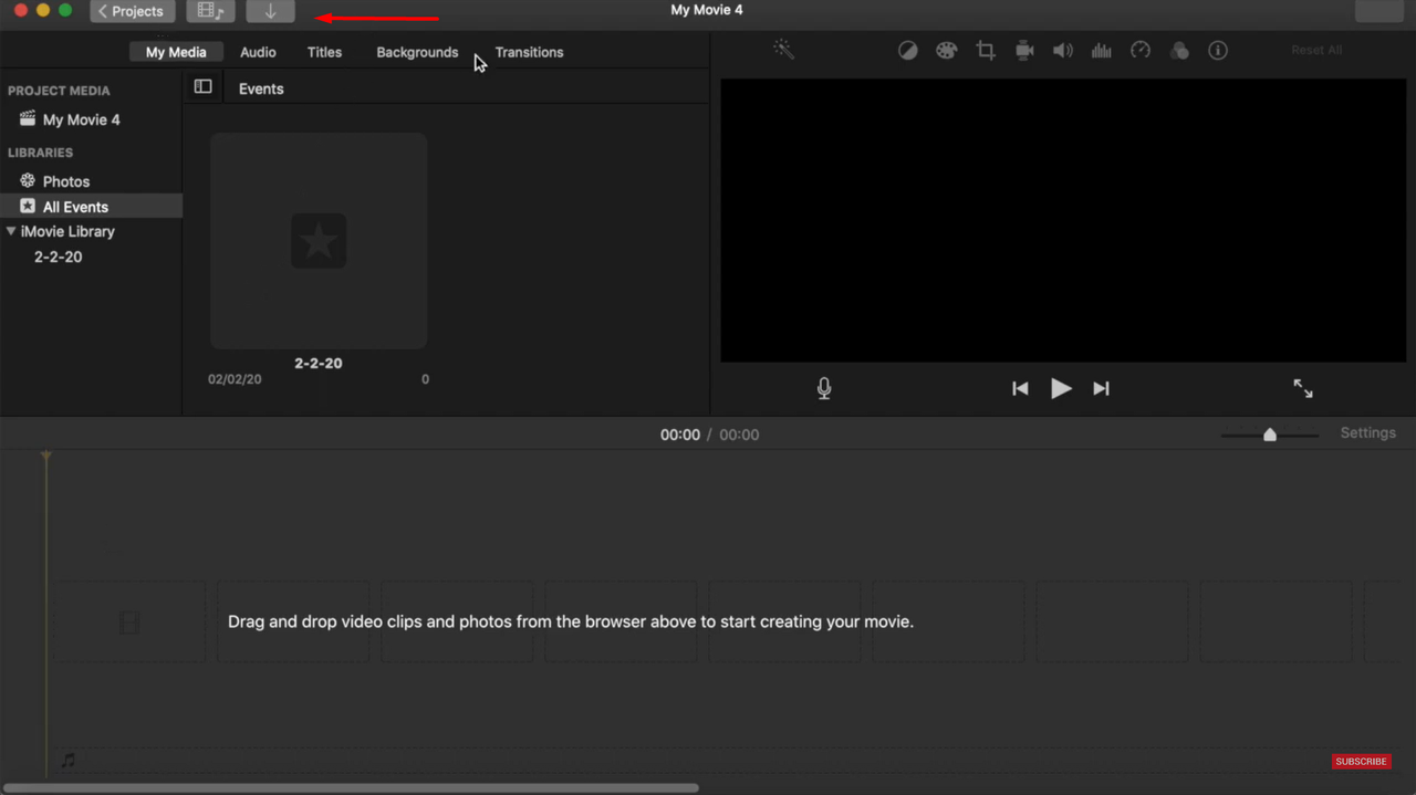 How to add overlay in iMovie——Importing the video in iMovie 