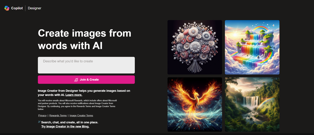 Bing Image Creator art ai generators