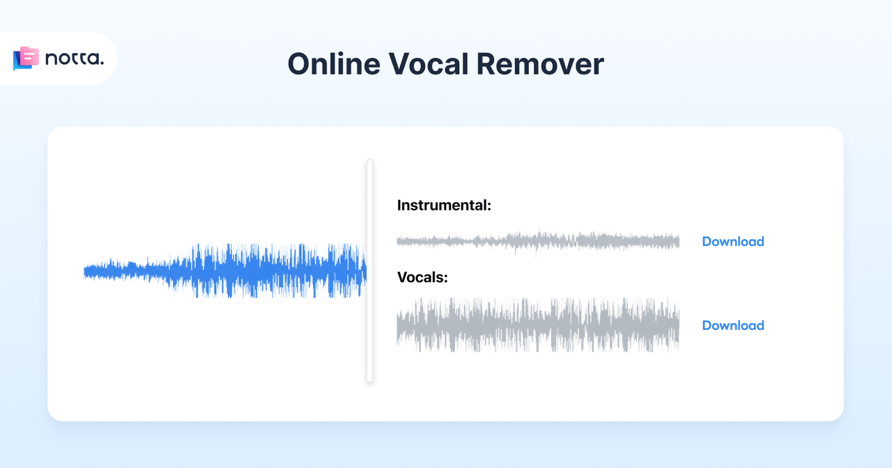 Separate music and vocals on Notta 