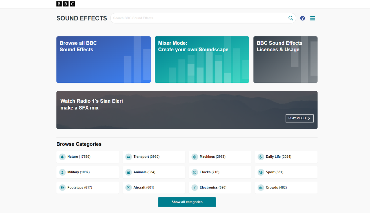 BBC sound effects library 