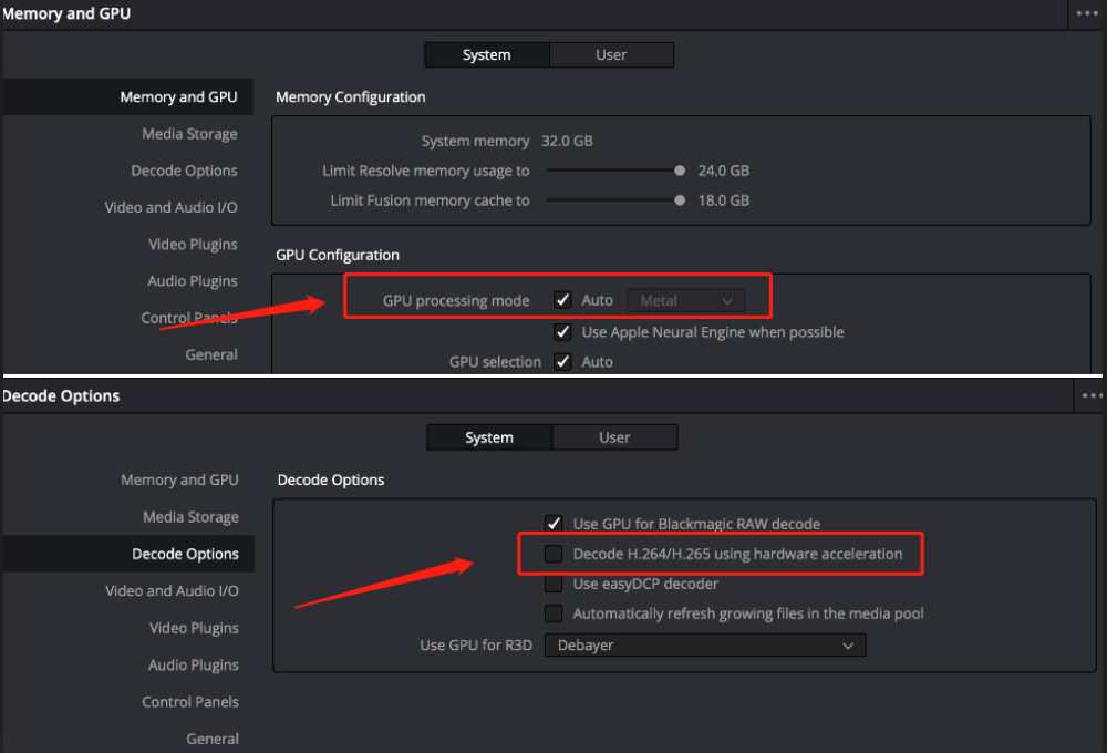 Interface showing how to solve frame and flickering media offline error in DaVinci Resolve 