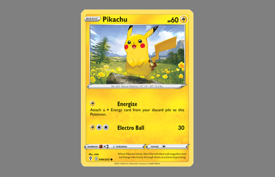 Electric-type trainer card with Pikachu