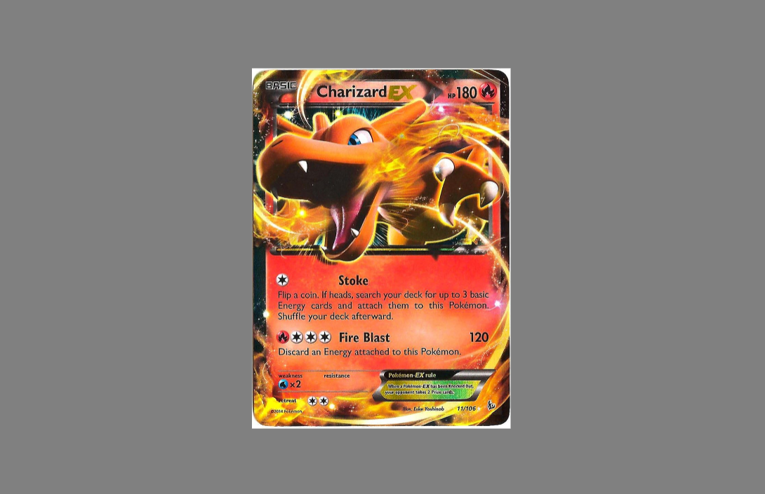 Fire-type trainer card with Charizard