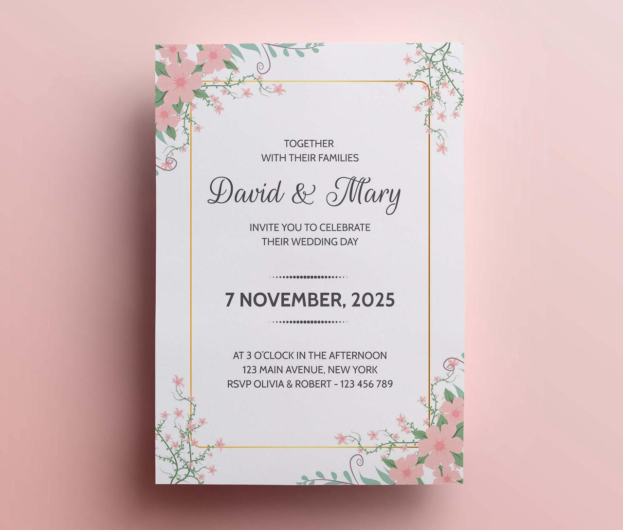 Design invitations with a template