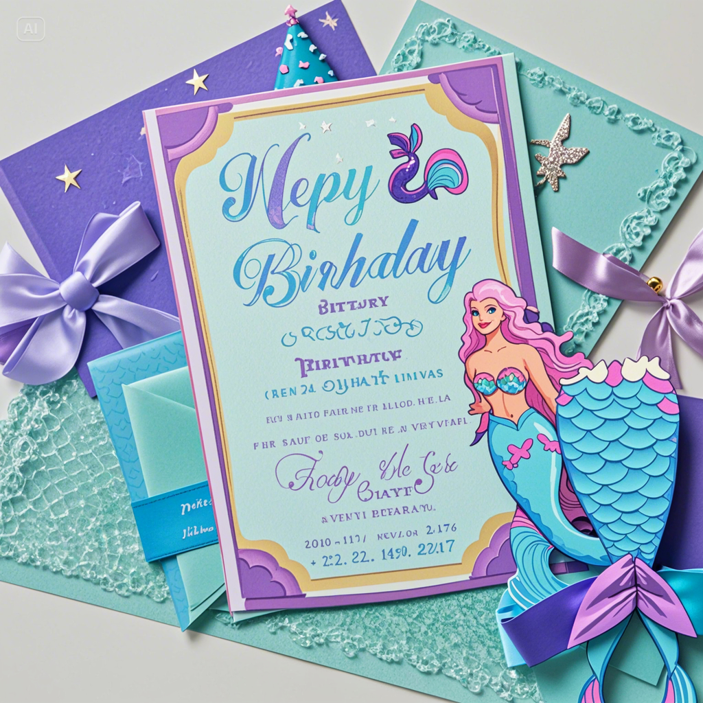 Mermaid birthday invitations ideas