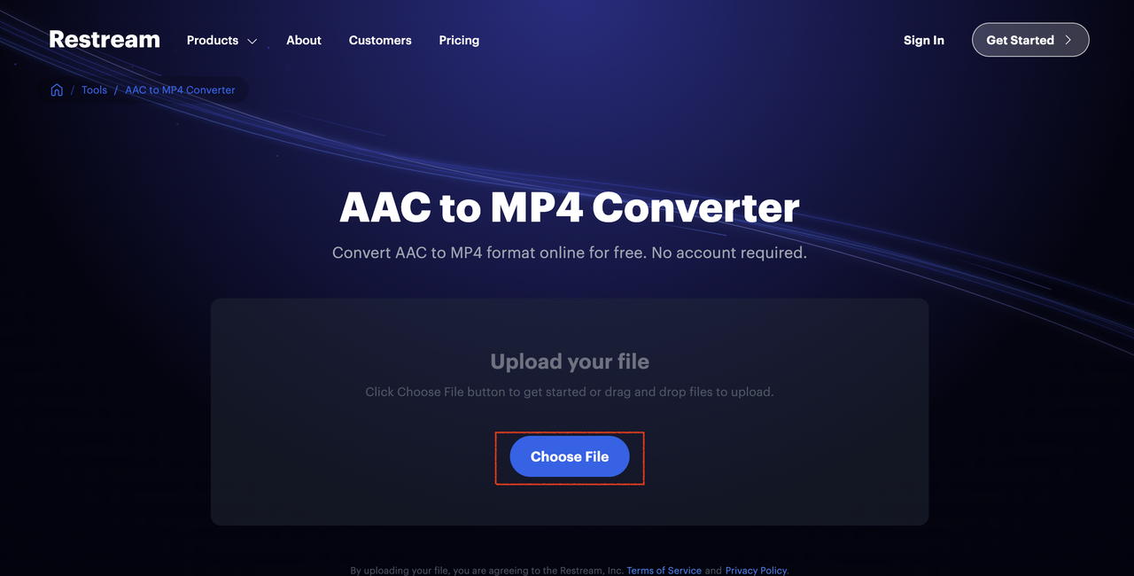 Restream acc to mp4 converter file upload