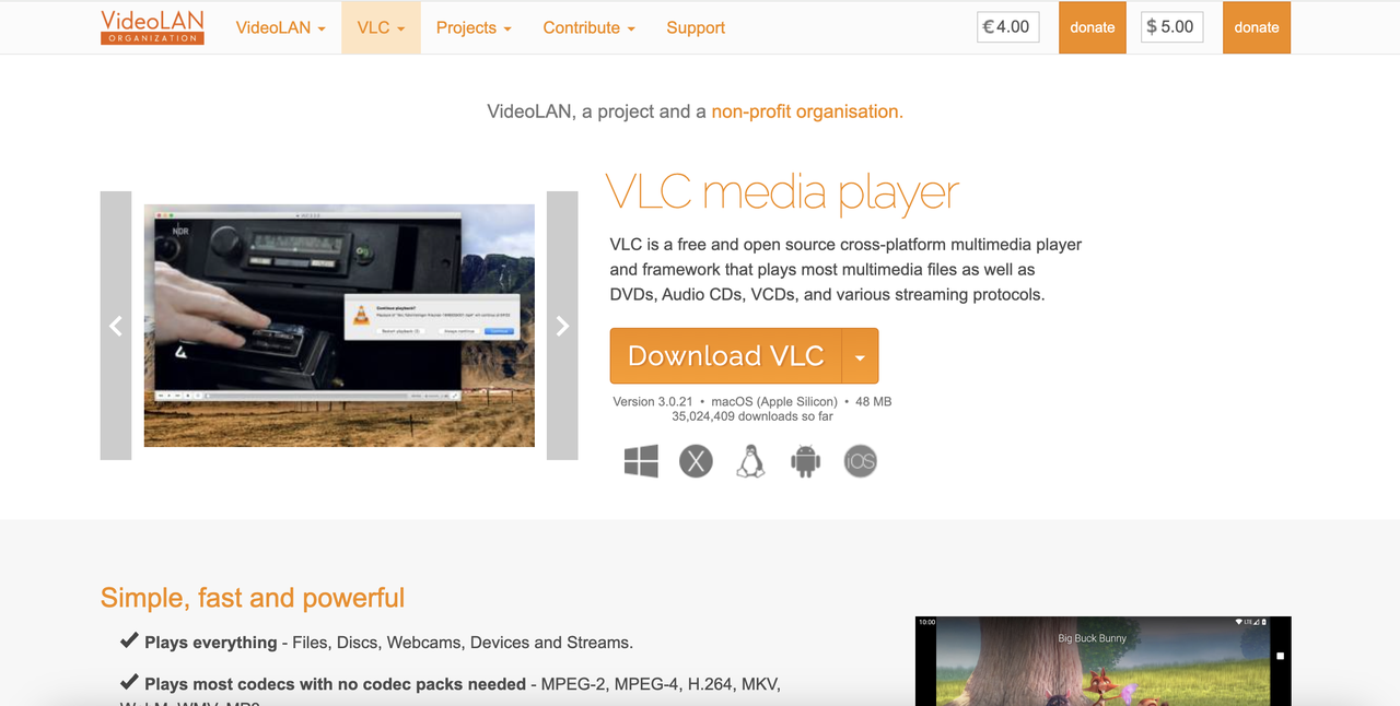 VLC Media Player convert AAC to MP4