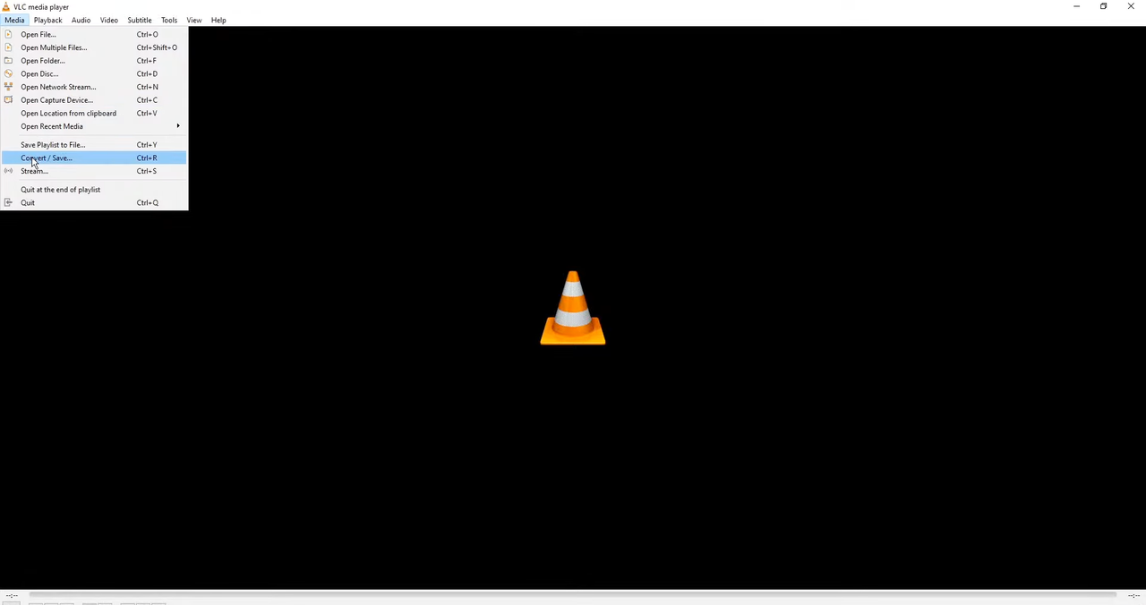 VLC media player file covert process